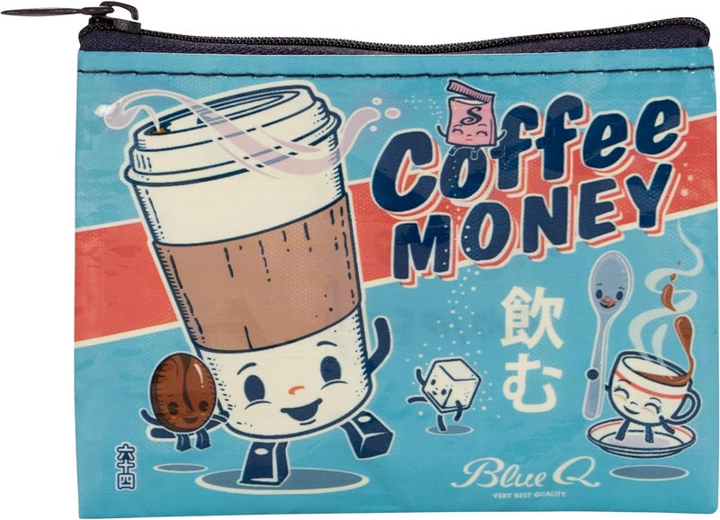 Blue Q Coin Purse – Cute Coin Pouch for Men and Women, Small Wallet Keychain Organizer, Zipper Bag for Coins, Gift Cards & Earbuds, Mini Card Holder, Compact Zip Wallet, 3"h x 4"w - Image 1